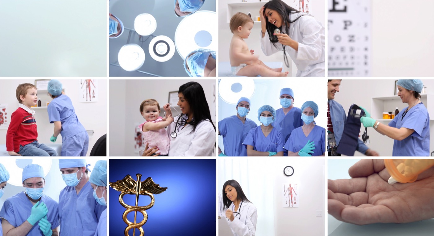 Healthcare and medical imagery collage