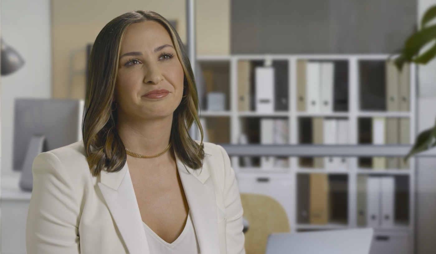 Documentary interview with a woman on camera