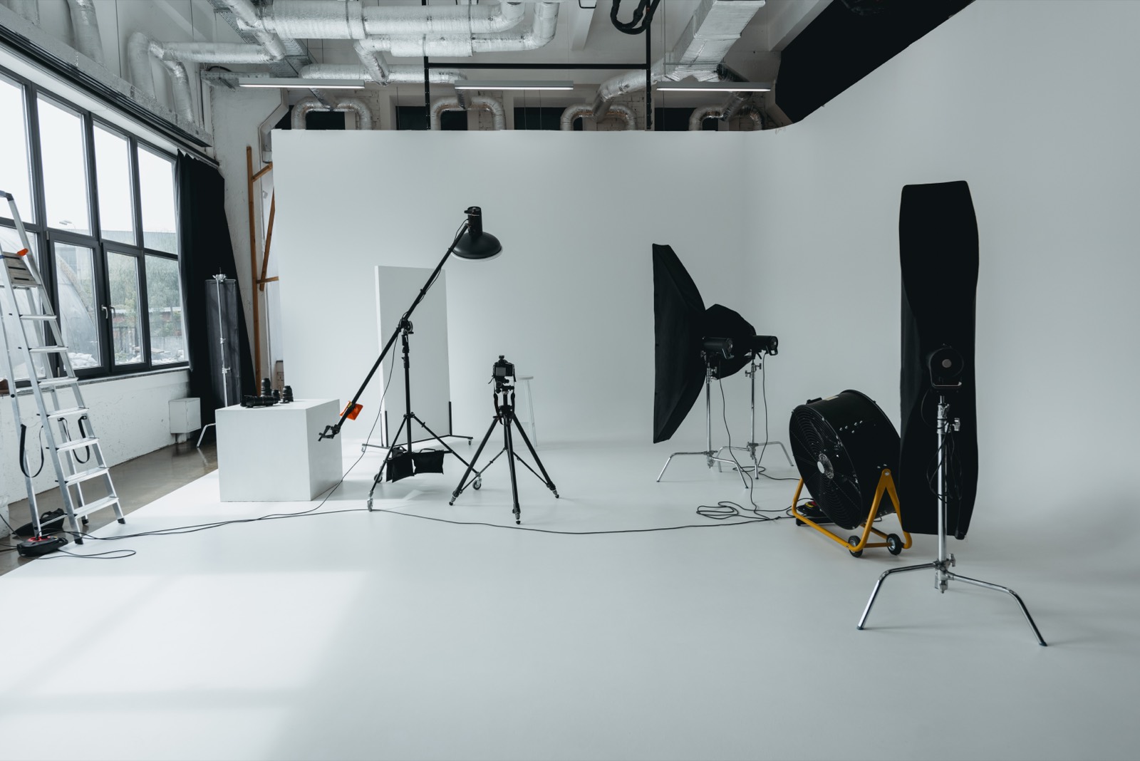 Camera on tripod in a production studio